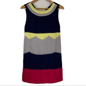 ShuLami SZ S  Blue/Yellow/Red Color Blocked Mini Dress